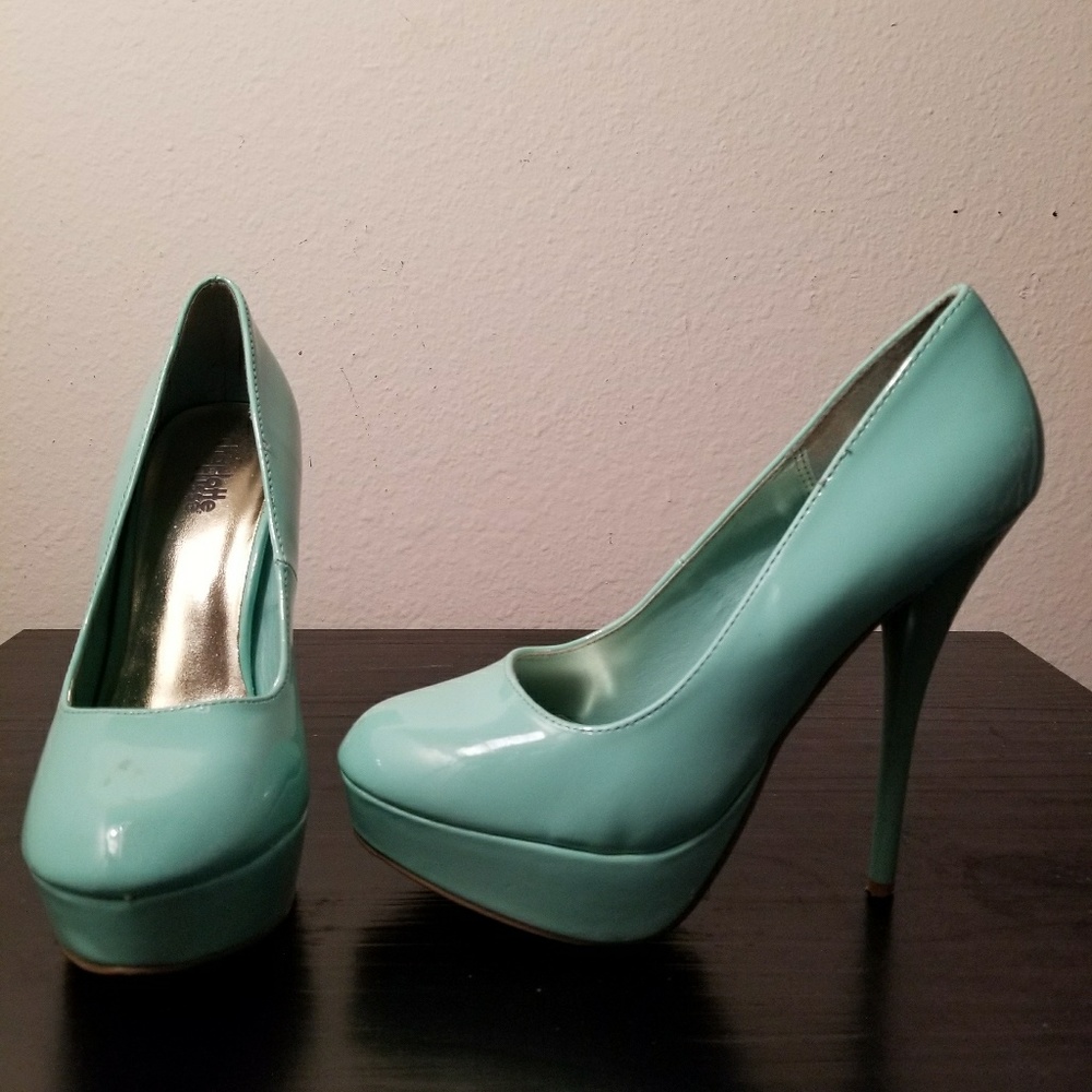Mint colored stillettos